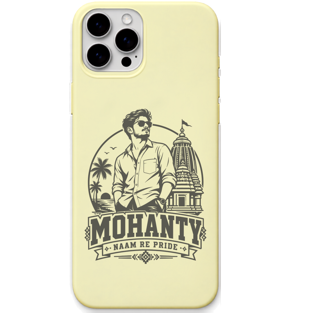 Mohanty Naam Re Pride engraved pastel silicone phone cover in Lemon Yellow