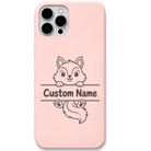 Pocket Squirrel baby squirrel custom name engraved pastel silicone phone cover in Blush Pink