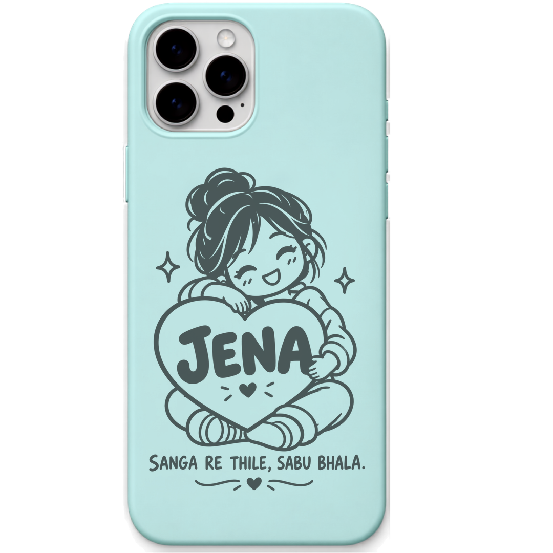 Jena Pocket Sunshine engraved pastel silicone phone cover in Mint Green