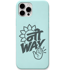 No Way Sunflower funny hindi english wordplay engraved silicone phone cover in Mint Green