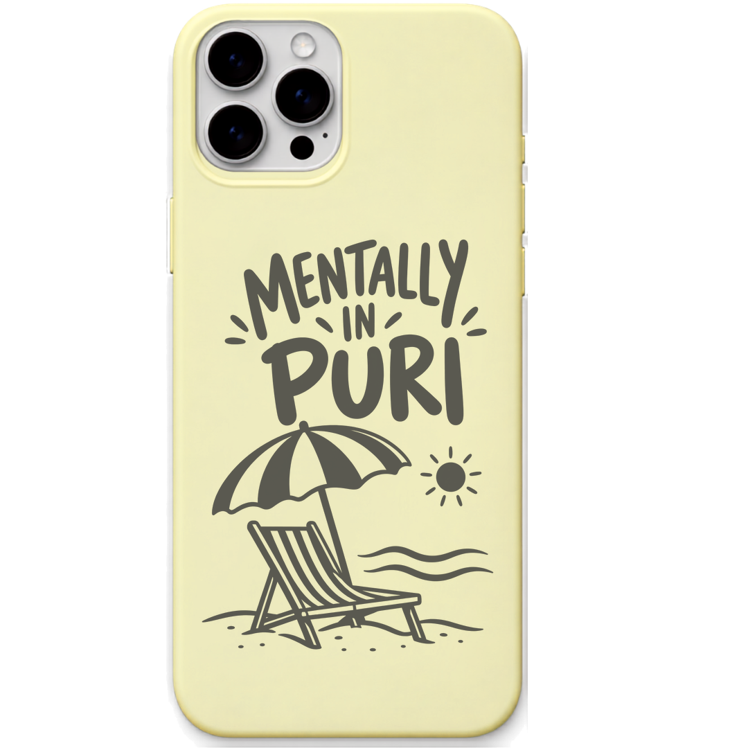 Mentally in Puri engraved pastel silicone phone cover in Lemon Yellow