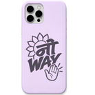 No Way Sunflower funny hindi english wordplay engraved silicone phone cover in Lavender