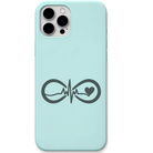 You Keep Me Going heartbeat infinity engraved pastel silicone phone cover in Mint Green