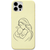 Double the Love mother twins line art engraved pastel silicone phone cover in Lemon Yellow