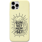 Sun Set Mein Set funny hinglish wordplay engraved silicone phone cover in Lemon Yellow