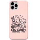 Low Battery High Tide Puri engraved pastel silicone phone cover in Blush Pink