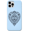 Heart Full of Jagannath engraved pastel silicone phone cover in Sky Blue
