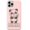 Panda Soft Heart engraved pastel silicone phone cover in Blush Pink