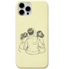 Papas Little Bosses dad two daughters line art engraved pastel silicone phone cover in Lemon Yellow