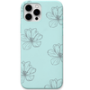 Airy Florals engraved silicone phone cover in Mint Green