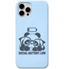 Social Battery Low Panda panda introvert meme engraved pastel silicone phone cover in Sky Blue