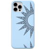 Mandala Sunburst engraved silicone phone cover in Sky Blue