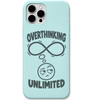 Overthinking Unlimited funny infinity quote engraved pastel silicone phone cover in Mint Green