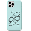 Infinite Orbit celestial infinity engraved pastel silicone phone cover in Mint Green