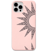Mandala Sunburst engraved silicone phone cover in Blush Pink