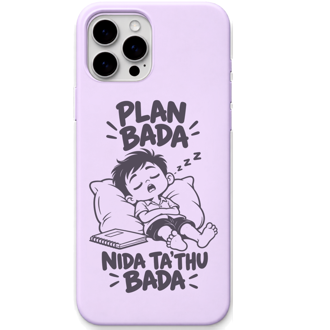 Plan Bada Nida Tathu Bada engraved pastel silicone phone cover in Lavender