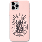 Sun Set Mein Set funny hinglish wordplay engraved silicone phone cover in Blush Pink