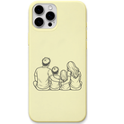 Together Is Home family together line art engraved pastel silicone phone cover in Lemon Yellow
