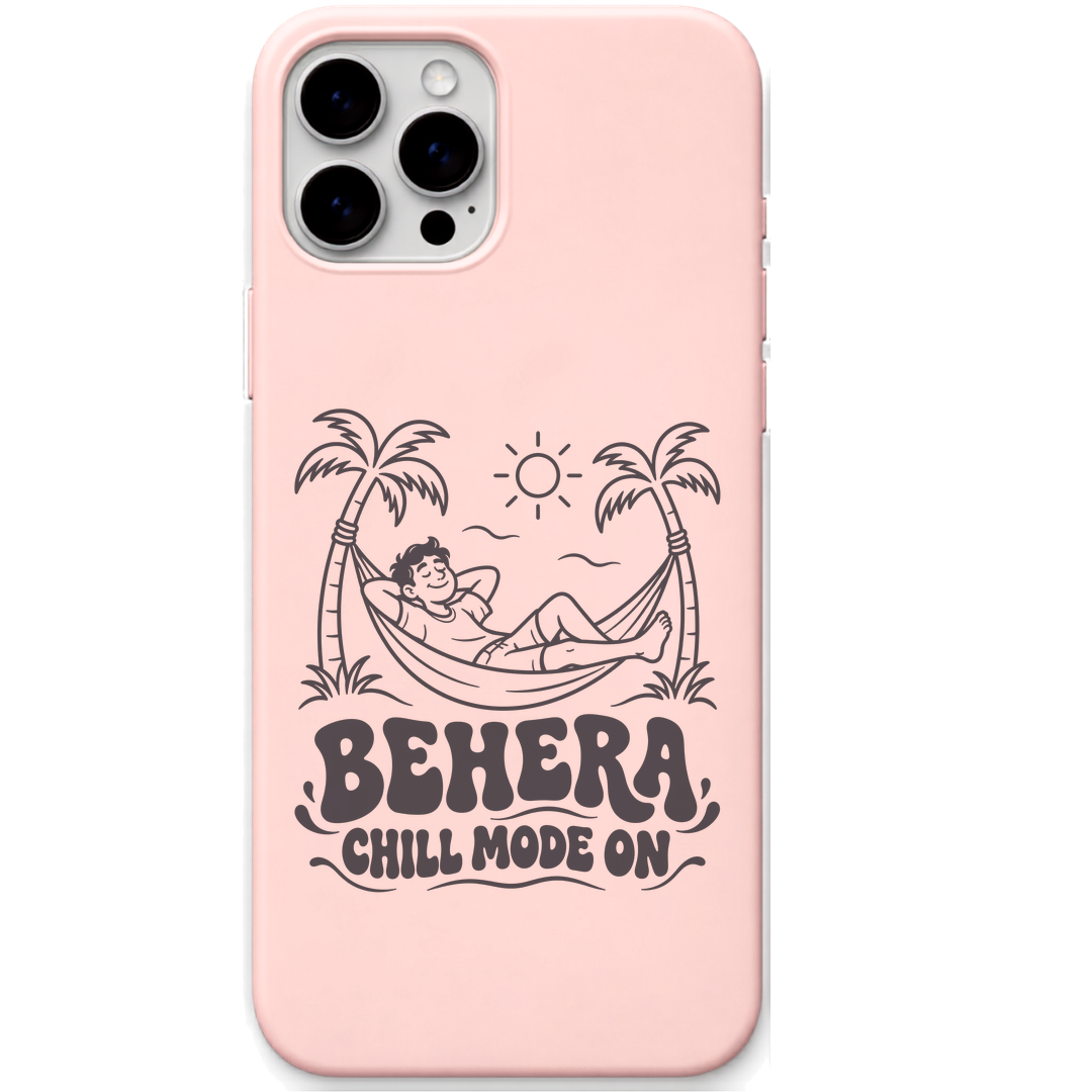 Behera Chill Mode engraved pastel silicone phone cover in Blush Pink