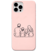 Together Is Home family together line art engraved pastel silicone phone cover in Blush Pink