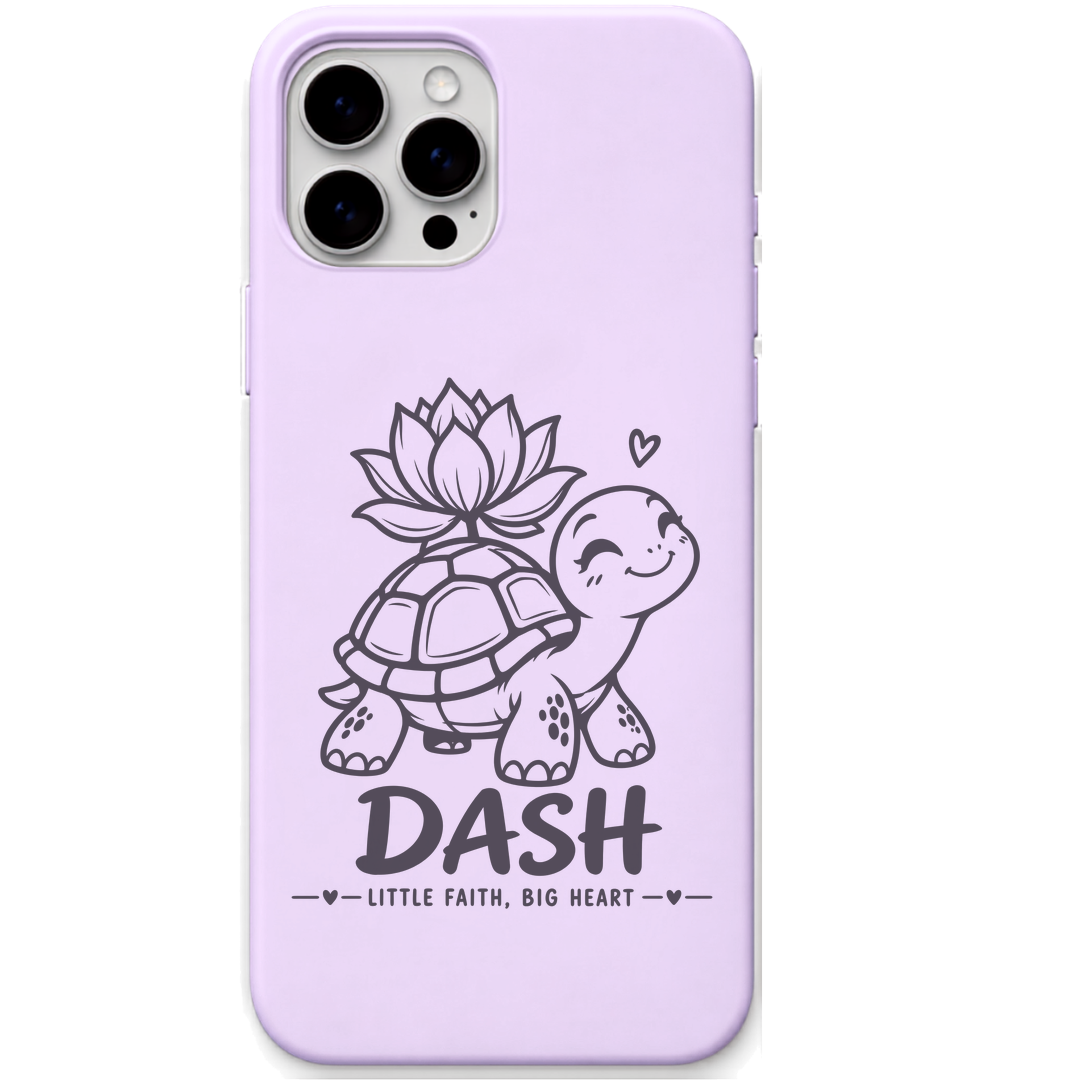 Dash Little Faith Big Heart engraved pastel silicone phone cover in Lavender