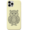 Midnight Owl ornamental owl engraved pastel silicone phone cover in Lemon Yellow