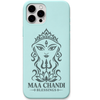 Maa Chandi Blessings engraved pastel silicone phone cover in Mint Green