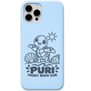 Puri Pocket Beach Club Turtle engraved pastel silicone phone cover in Sky Blue
