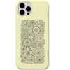 Organised Chaos circle square pattern engraved pastel silicone phone cover in Lemon Yellow