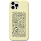Organised Chaos circle square pattern engraved pastel silicone phone cover in Lemon Yellow