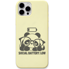 Social Battery Low Panda panda introvert meme engraved pastel silicone phone cover in Lemon Yellow