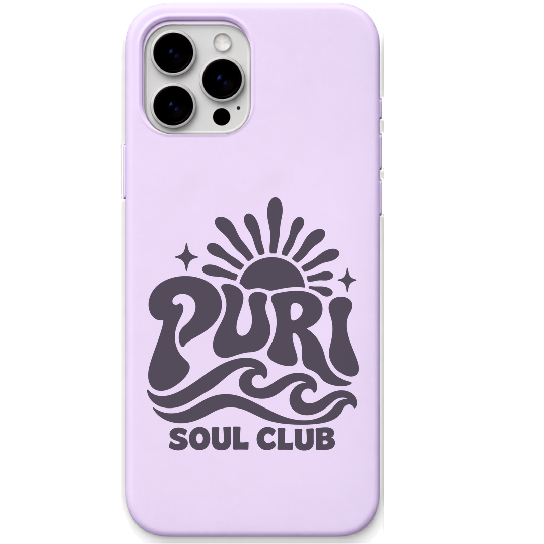 Puri Soul Club engraved pastel silicone phone cover in Lavender
