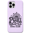 Puri Soul Club engraved pastel silicone phone cover in Lavender