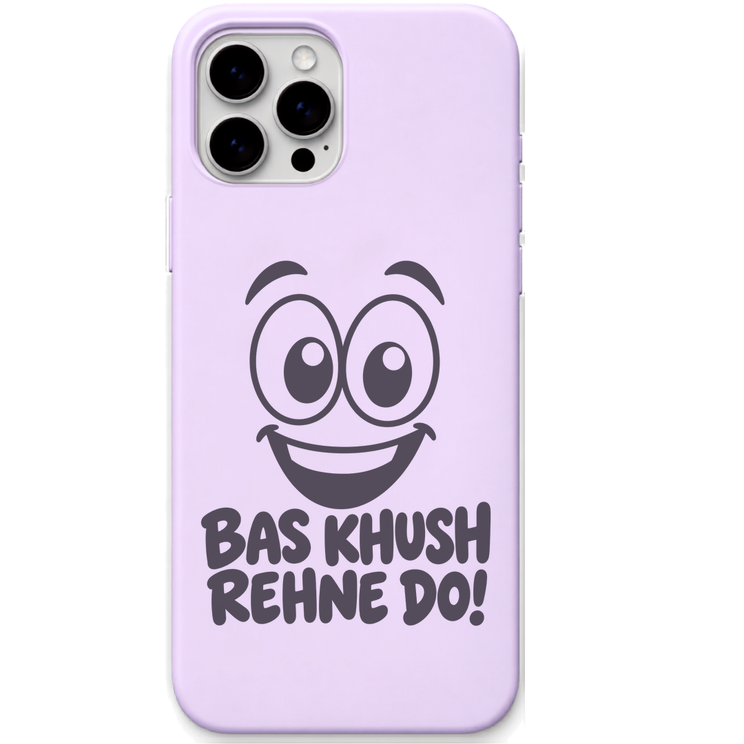 Bas Khush Rehne Do happy face hinglish meme engraved pastel silicone phone cover in Lavender