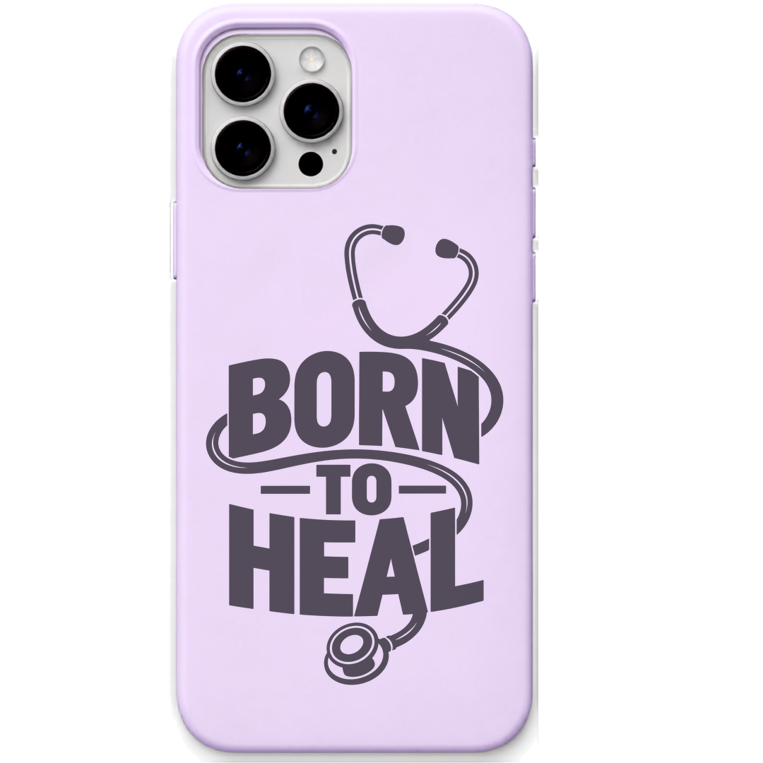 Born To Heal engraved silicone phone cover in Lavender