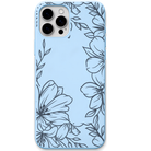 Bloom Frame engraved silicone phone cover in Sky Blue