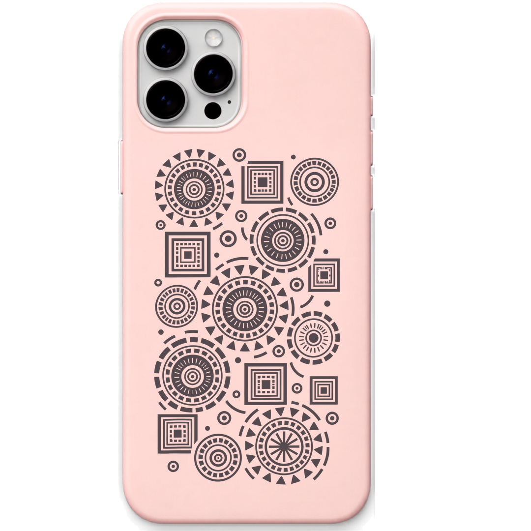 Perfectly Different mixed geometry pattern engraved pastel silicone phone cover in Blush Pink