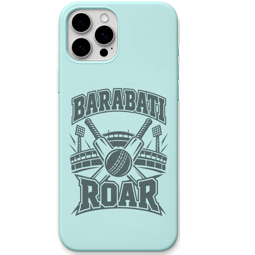 Barabati Roar Cricket engraved pastel silicone phone cover in Mint Green