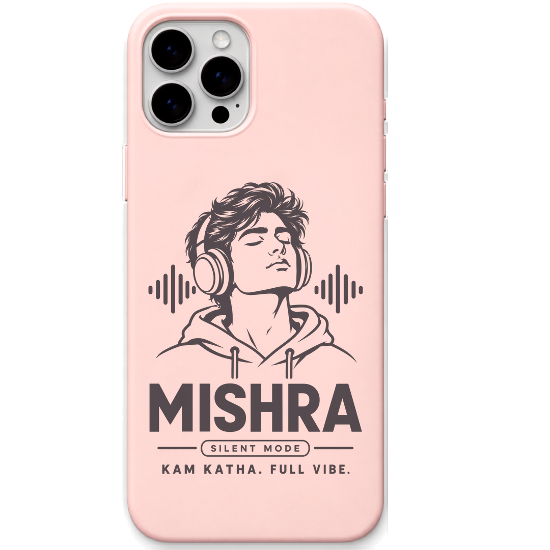Mishra Silent Mode engraved pastel silicone phone cover in Blush Pink