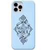 Silk City Soul engraved pastel silicone phone cover in Sky Blue