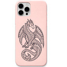 Dreamguard Dragon ornamental dragon engraved pastel silicone phone cover in Blush Pink