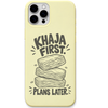 Khaja First Plans Later engraved pastel silicone phone cover in Lemon Yellow