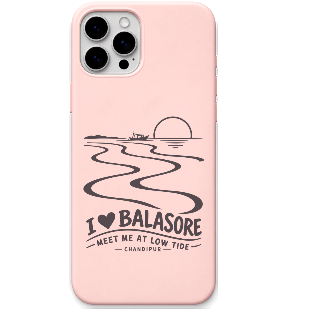 Balasore Meet Me at Low Tide engraved pastel silicone phone cover in Blush Pink