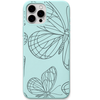 Butterfly Wings engraved silicone phone cover in Mint Green