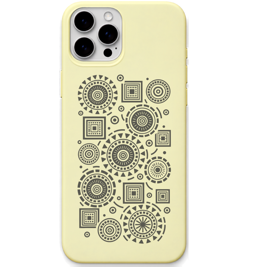 Perfectly Different mixed geometry pattern engraved pastel silicone phone cover in Lemon Yellow