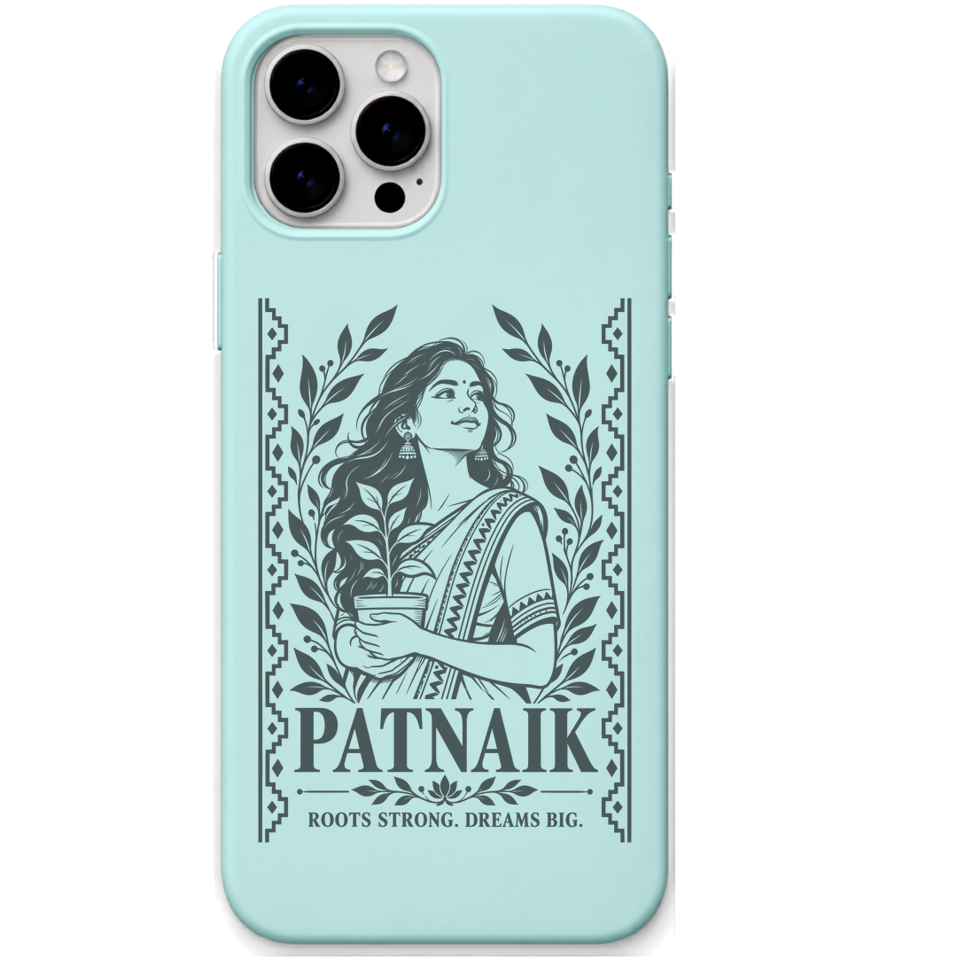 Patnaik Roots Strong Dreams Big engraved pastel silicone phone cover in Mint Green