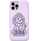 Jena Brave Heart Lion engraved pastel silicone phone cover in Lavender