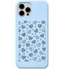 Graphic Check Hearts checkerboard heart pattern engraved pastel silicone phone cover in Sky Blue