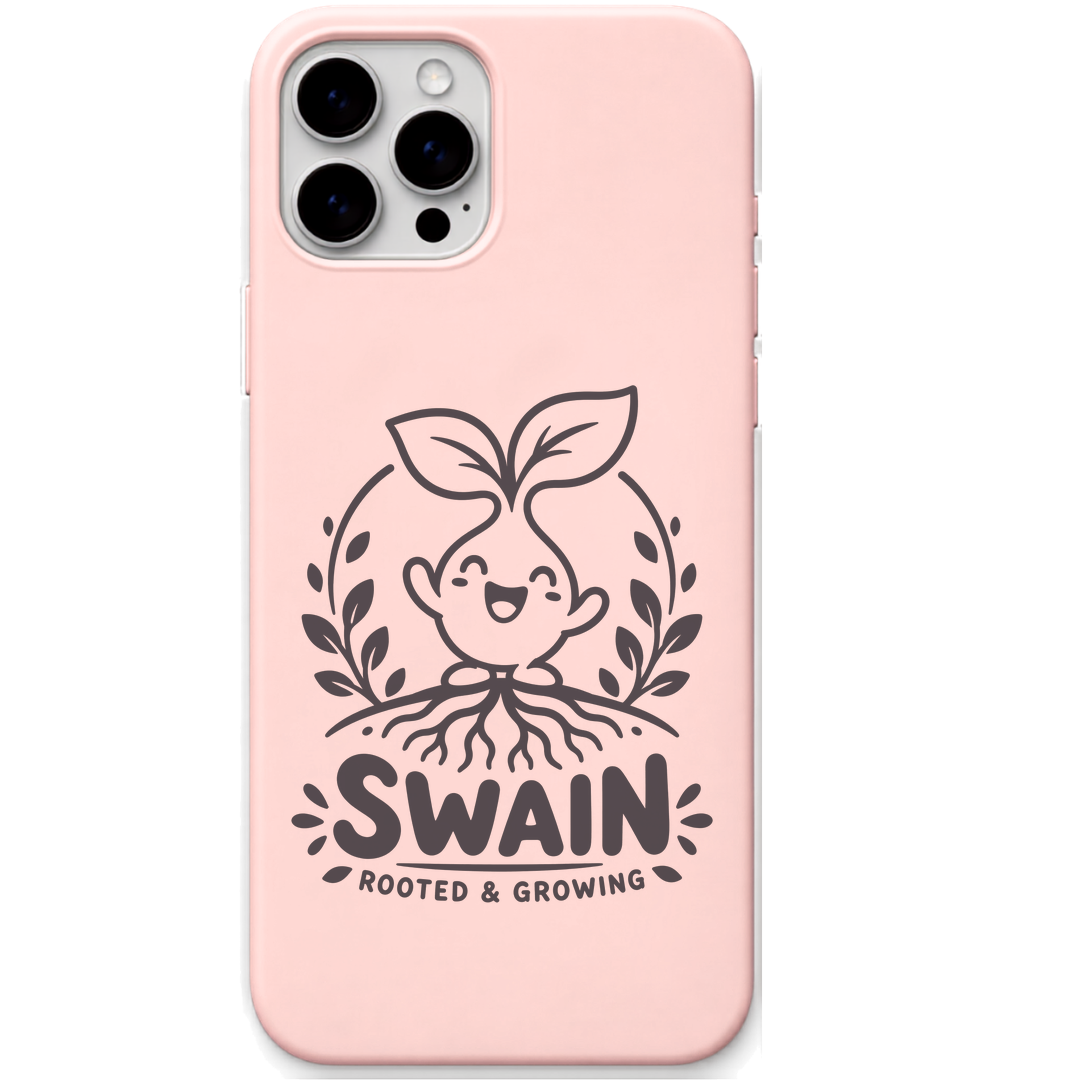 Swain Rooted And Growing engraved pastel silicone phone cover in Blush Pink