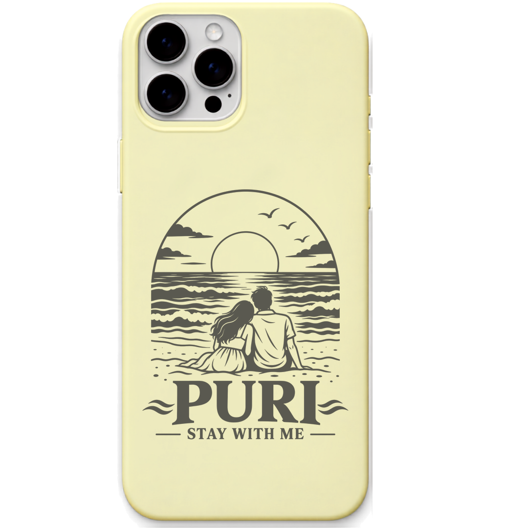 Puri Stay With Me Sunset engraved pastel silicone phone cover in Lemon Yellow